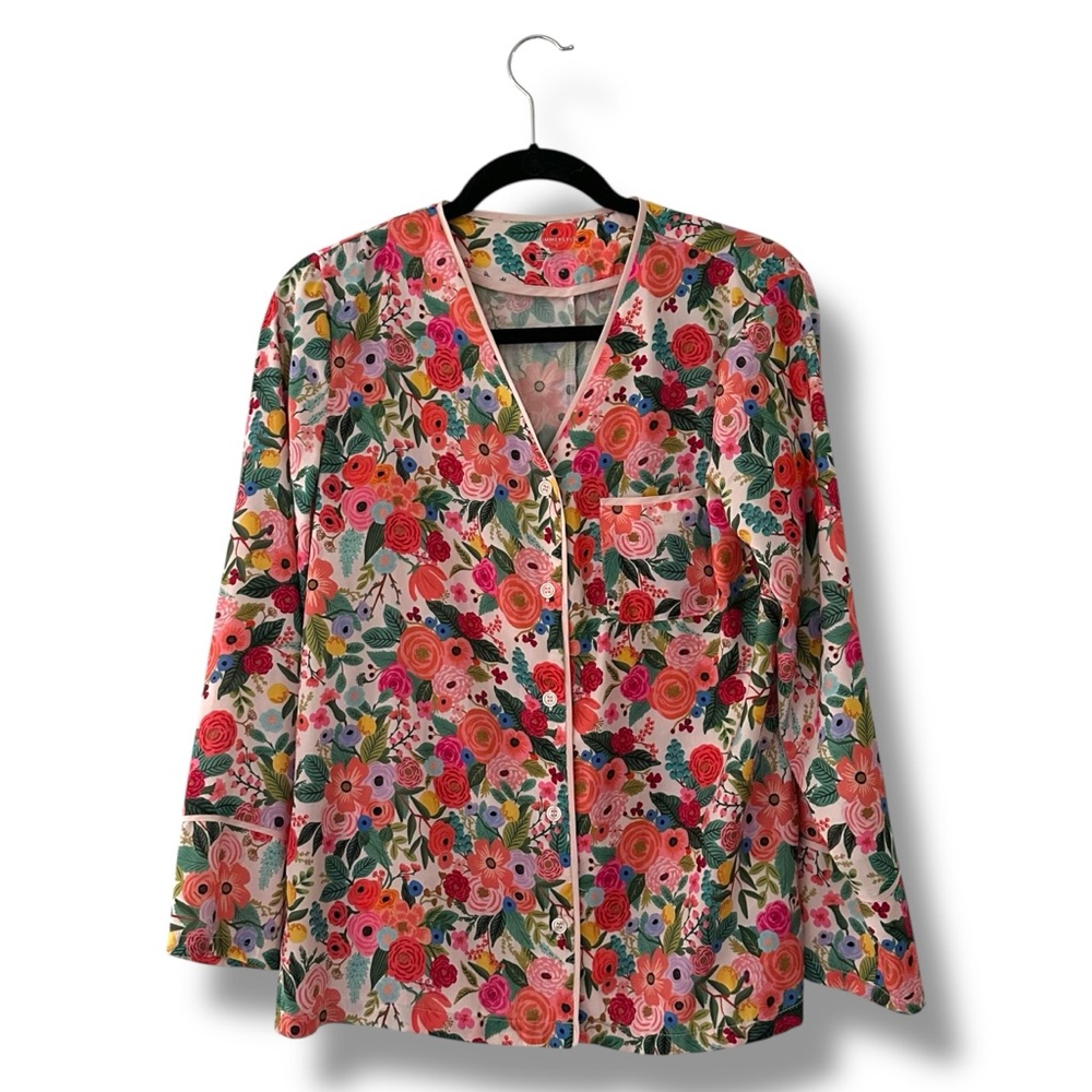Summersalt x Rifle Paper Co. Garden Party Cloud 9 Pajama Shirt Floral Size Small